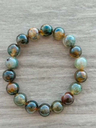 Pulsera elástica Ágata Musgo