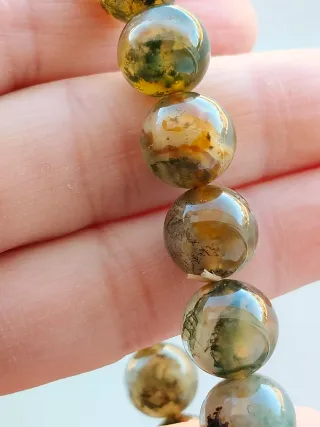 Pulsera elástica Ágata Musgo