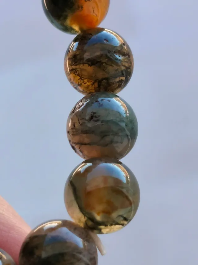 Pulsera elástica Ágata Musgo