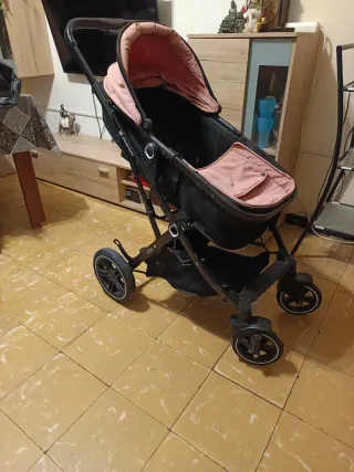 Carro de bebé Kikka Boo rosa y negro