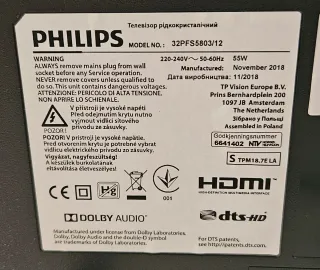 TV LED 32" Philips Full HD Smart WiFi TDT 2 Sat.