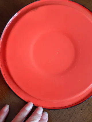 Pentola smaltata vintage arancione