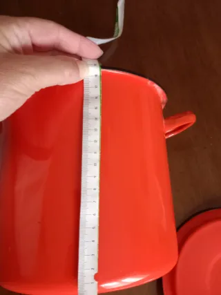 Pentola smaltata vintage arancione