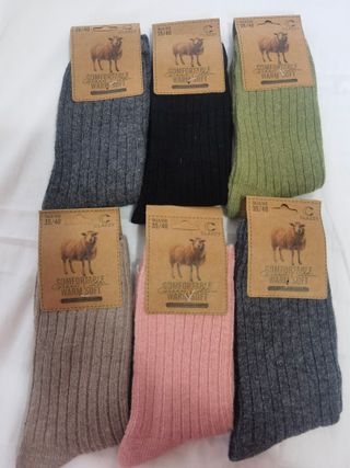 6 Pares Calcetines Lana Mujer Talla 35-40