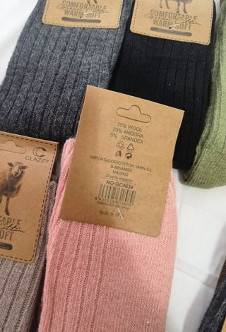 6 Pares Calcetines Lana Mujer Talla 35-40
