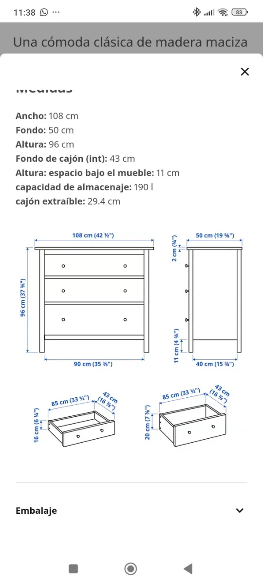 Cómoda Hemnes IKEA Blanca