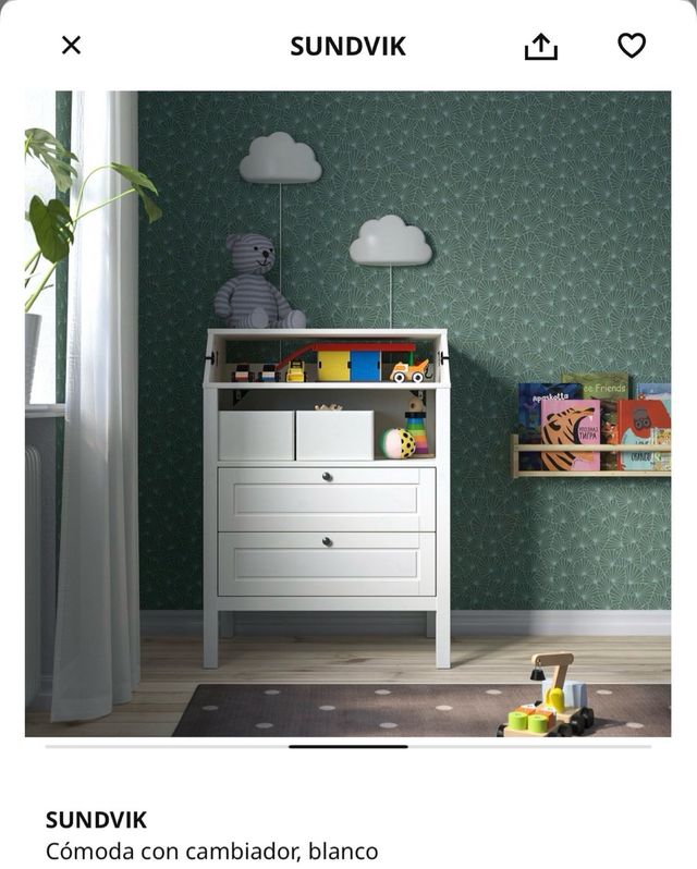 Cómoda Cambiador SUNDVIK Blanca