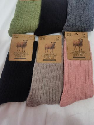 6 Pares Calcetines Lana Mujer Talla 35-40