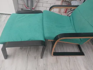 Sillón Poäng Ikea + reposapies