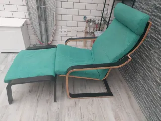 Sillón Poäng Ikea + reposapies