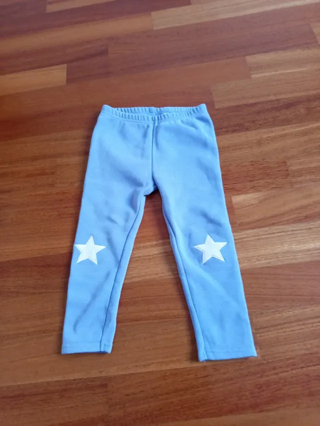 Pantalone felpato azzurro con stelle