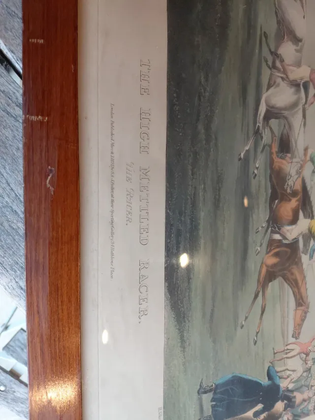 Cuadro antiguo carrera caballos