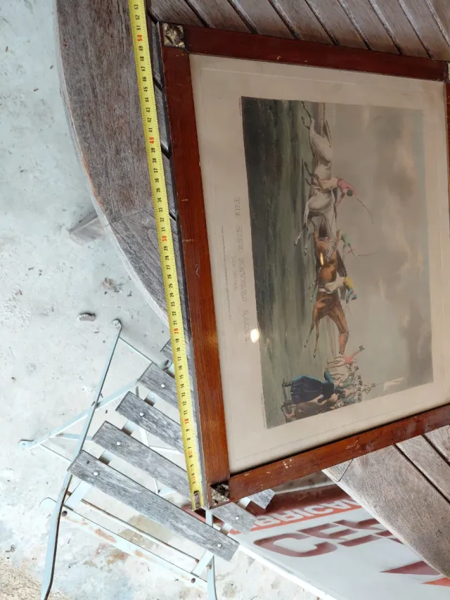 Cuadro antiguo carrera caballos