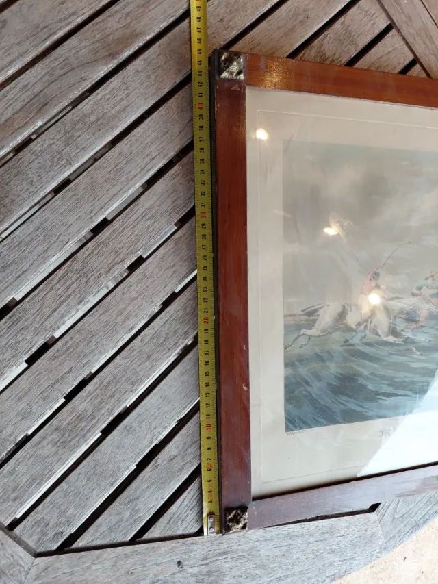 Cuadro antiguo carrera caballos