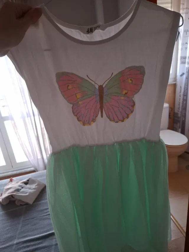 Vestido niña tul mariposa 9 a 10 años