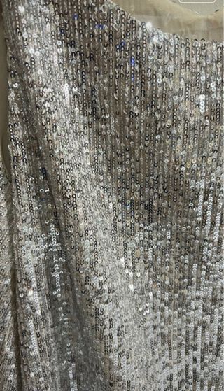 Camiseta fiesta lentejuelas plateadas