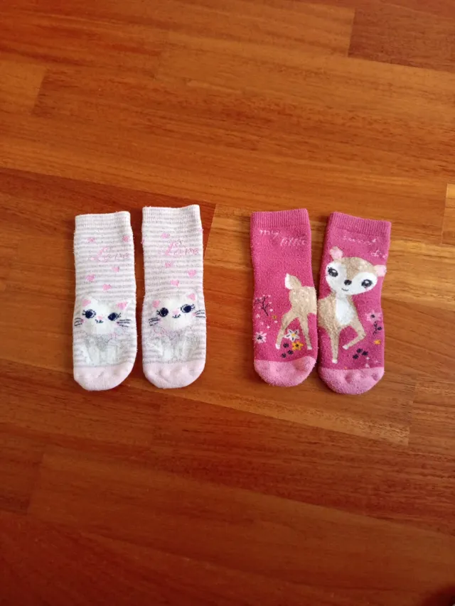 Calzini antiscivolo bimba con gattini e cerbiatti