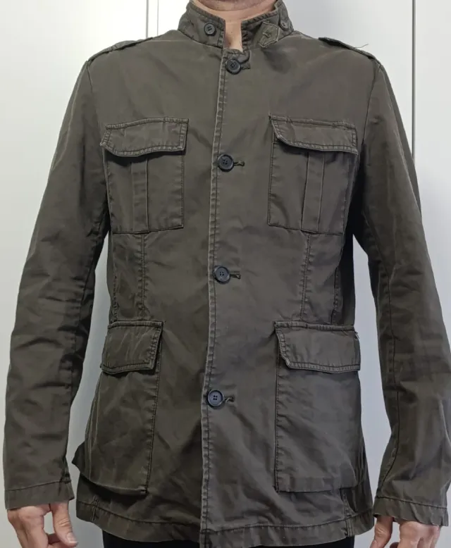 Chaqueta estilo guerrera verde militar