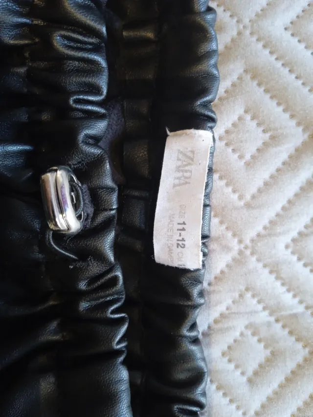 Pantalones niña polipiel negros