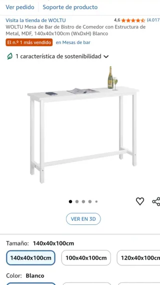 Mesa alta blanca comedor o bar