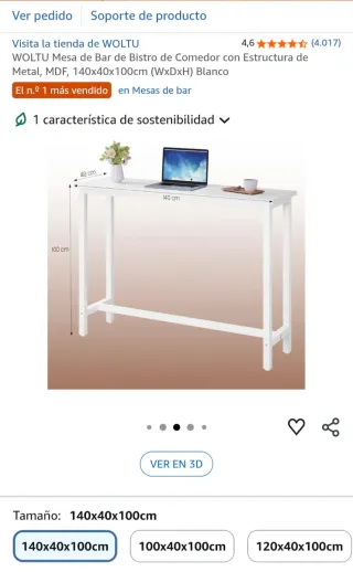 Mesa alta blanca comedor o bar