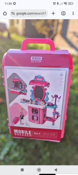 Tocador maletín infantil con ruedas