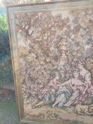 Tapiz antiguo francés escena bucólica