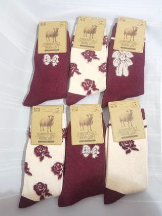 6 Pares Calcetines Lana Mujer Talla 35-40