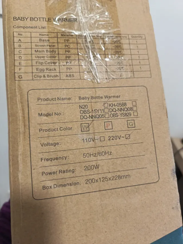 Calienta biberones para bebé