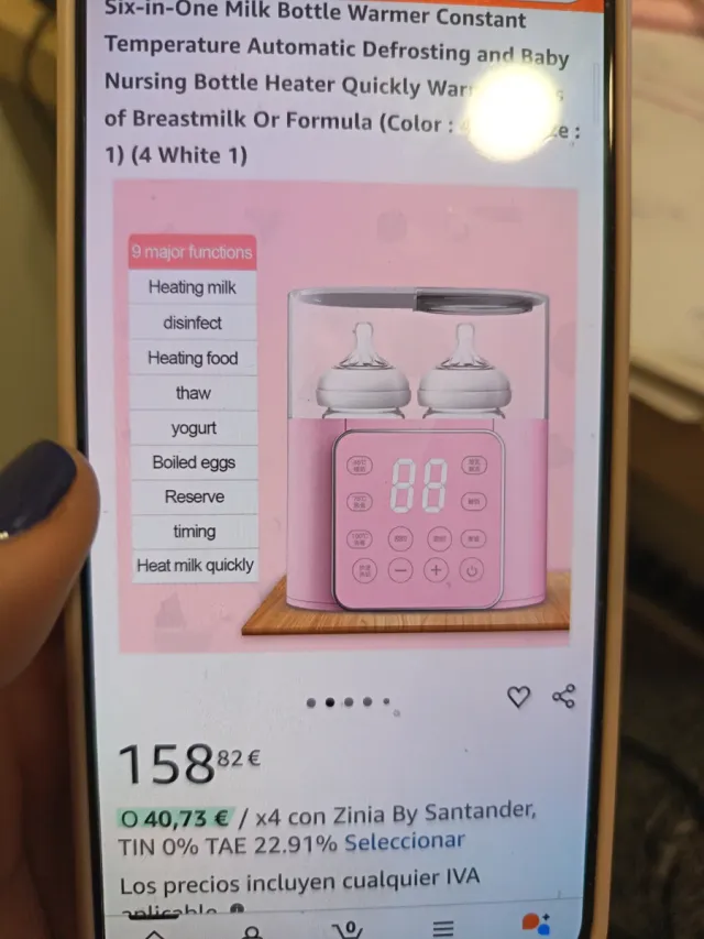 Calienta biberones para bebé