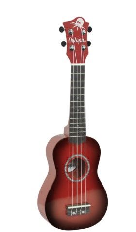 Ukelele Soprano Octopus Rojo Burst