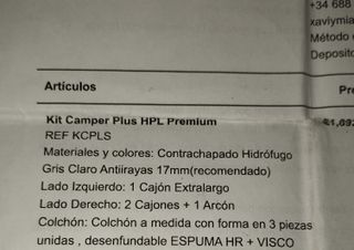 Kit mueble para furgoneta Volkswagen TD5 1.9 2003