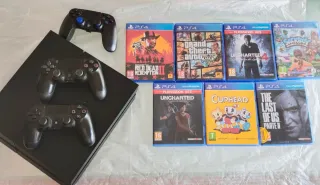 PS4 (PlayStation 4) + 3 Mandos + 5 Juegos
