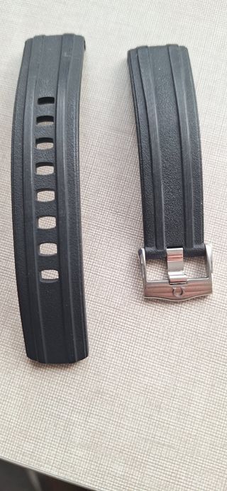 Correa caucho OMEGA Seamaster Negra y Plata