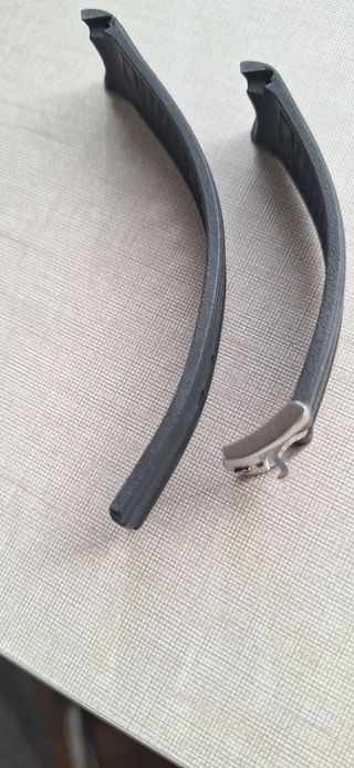 Correa caucho OMEGA Seamaster Negra y Plata