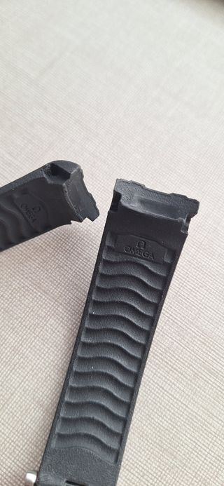 Correa caucho OMEGA Seamaster Negra y Plata