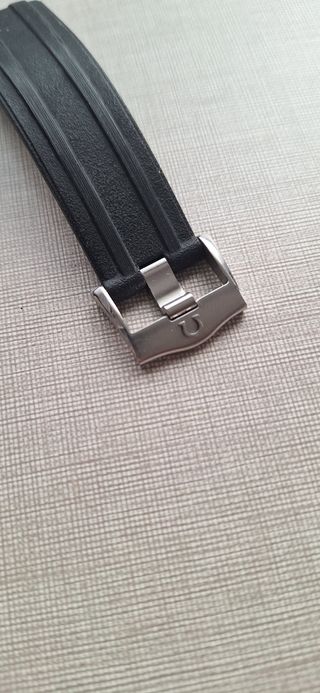 Correa caucho OMEGA Seamaster Negra y Plata