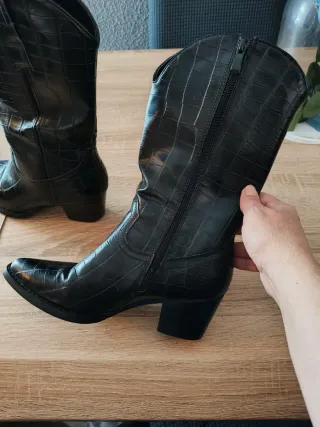 Botas de media caña efecto piel