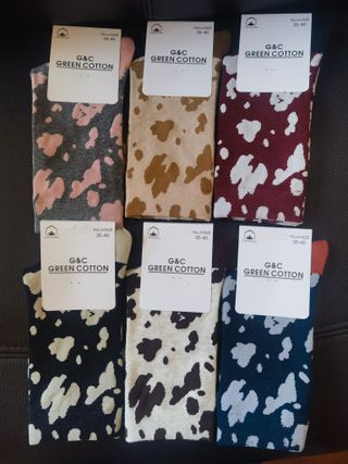 6 Pares Calcetines Algodón Mujer Talla 35-40