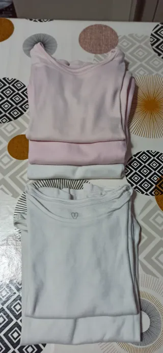 Maglia intima bimba rosa e bianca