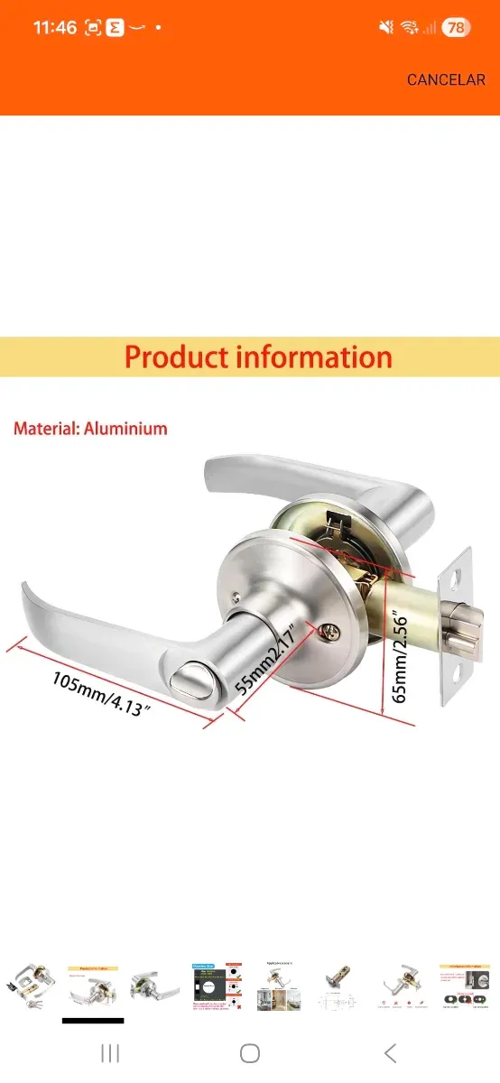 Manilla de puerta con cerradura y llaves