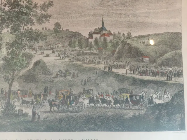 Lámina Fiesta S. Isidro Madrid enmarcada.