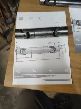 Eje cardán con cojinete de fricción telescopicas