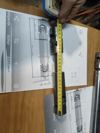 Eje cardán con cojinete de fricción telescopicas