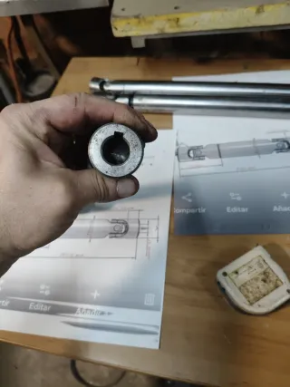 Eje cardán con cojinete de fricción telescopicas