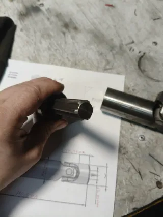 Eje cardán con cojinete de fricción telescopicas