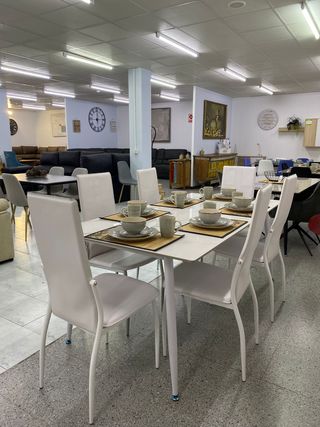 Mesa de cristal blanca - hacemos envios