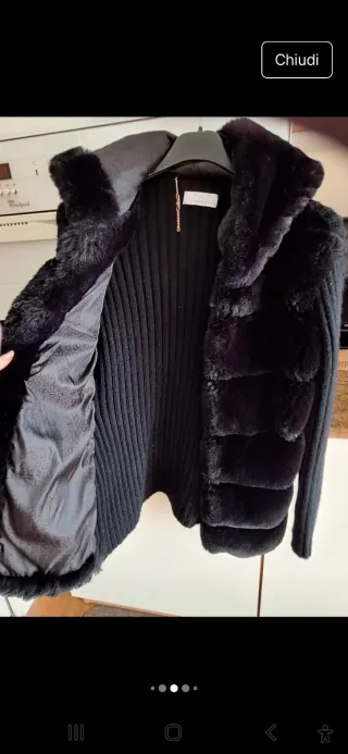 Pellicciotto donna con cappuccio taglia S