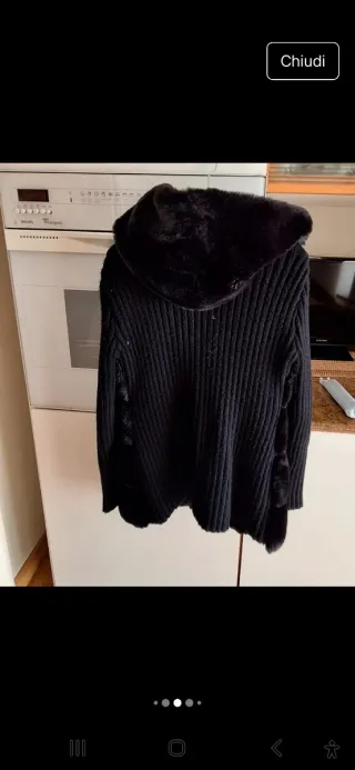 Pellicciotto donna con cappuccio taglia S