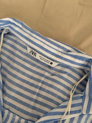 Camisa Zara Rayas Azul y Blanco